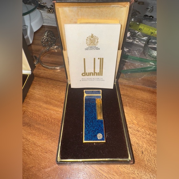 DUNHILL ROLLAGAS GOLD & ENAMEL LIGHTER 100% AUTHENTIC ICONIC 🔥WORKING🔥 MINT EUC